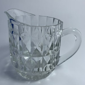 Vintage Jeanette Windsor Diamond Glass Pitcher