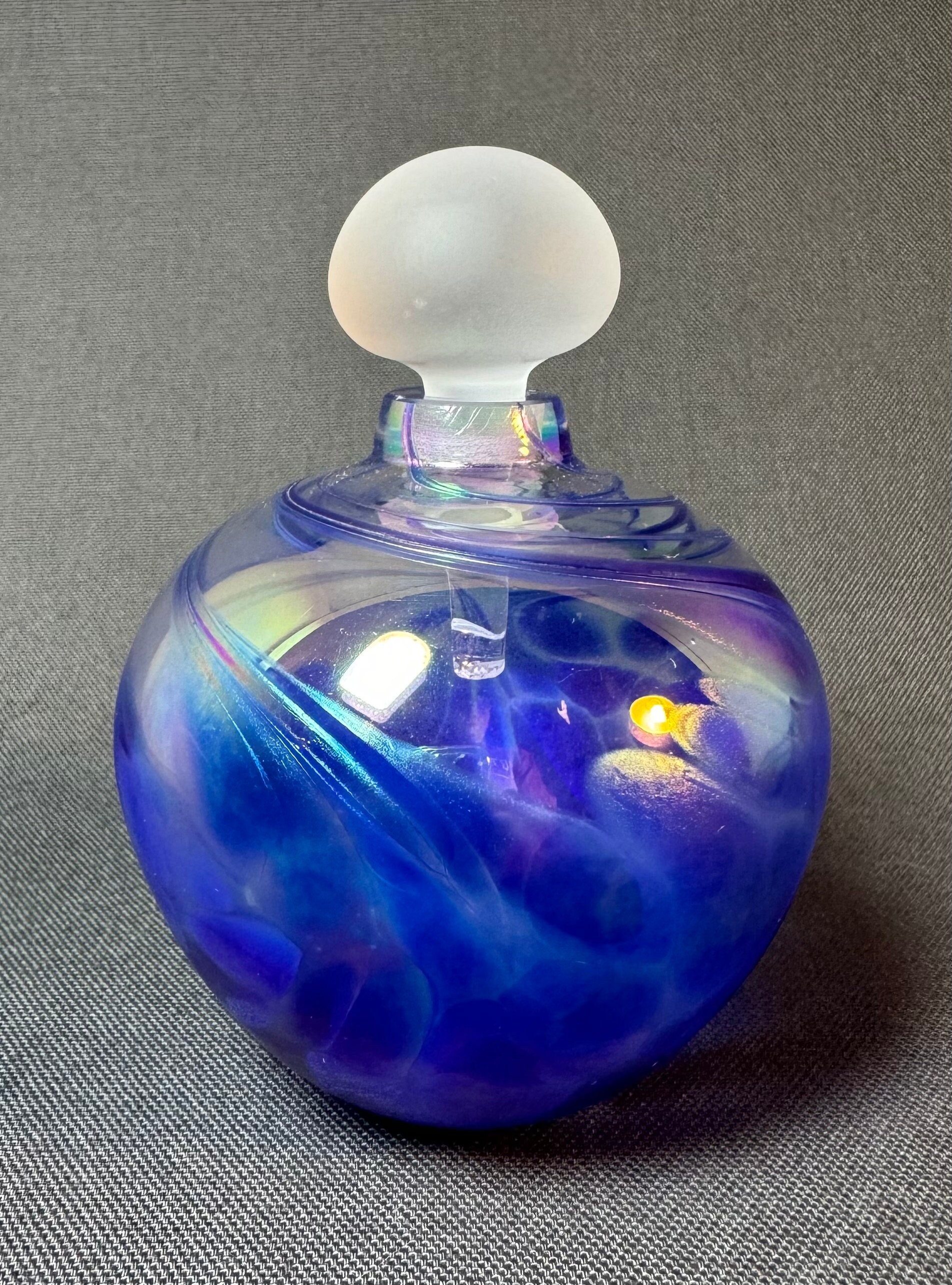 Hand Blown Perfume Bottle with Glass Stopper