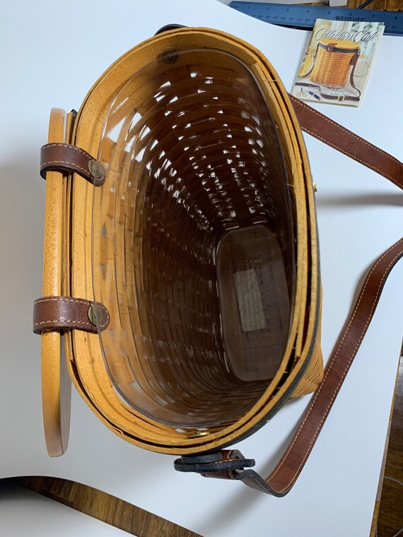 Vintage Longaberger Lined Saddlebrook basket with… - image 5
