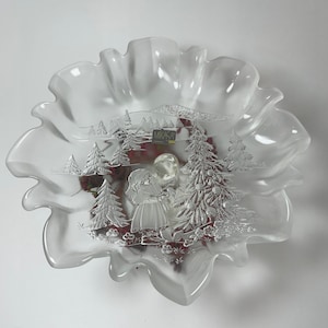 Vintage Mikasa Holiday Classic Glass Footed Plate