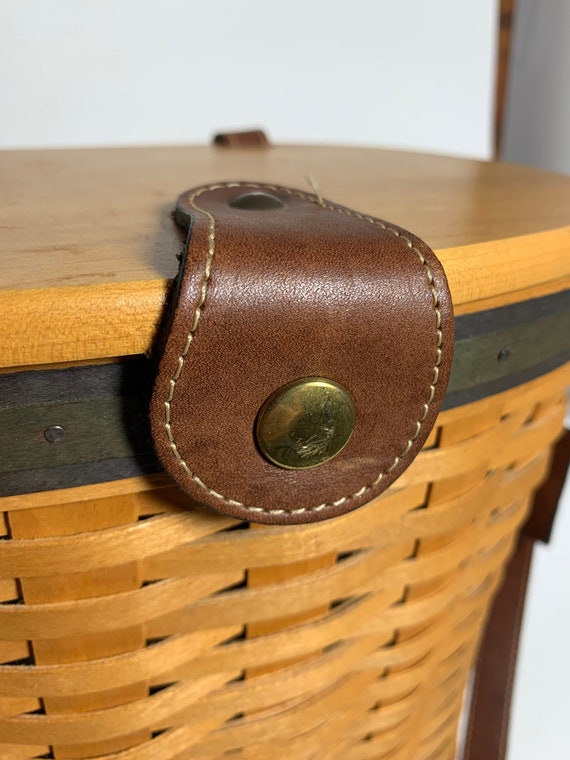 Vintage Longaberger Lined Saddlebrook basket with… - image 10