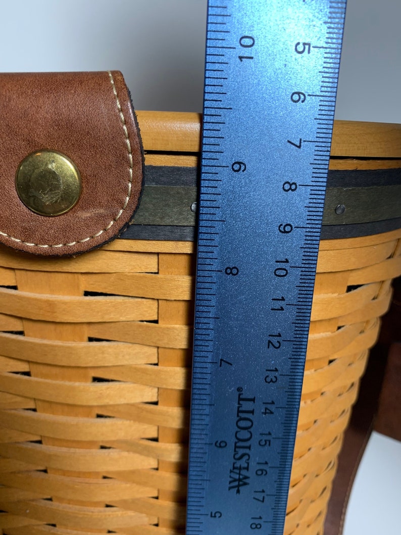 Vintage Longaberger Lined Saddlebrook Basket With Lid Etsy