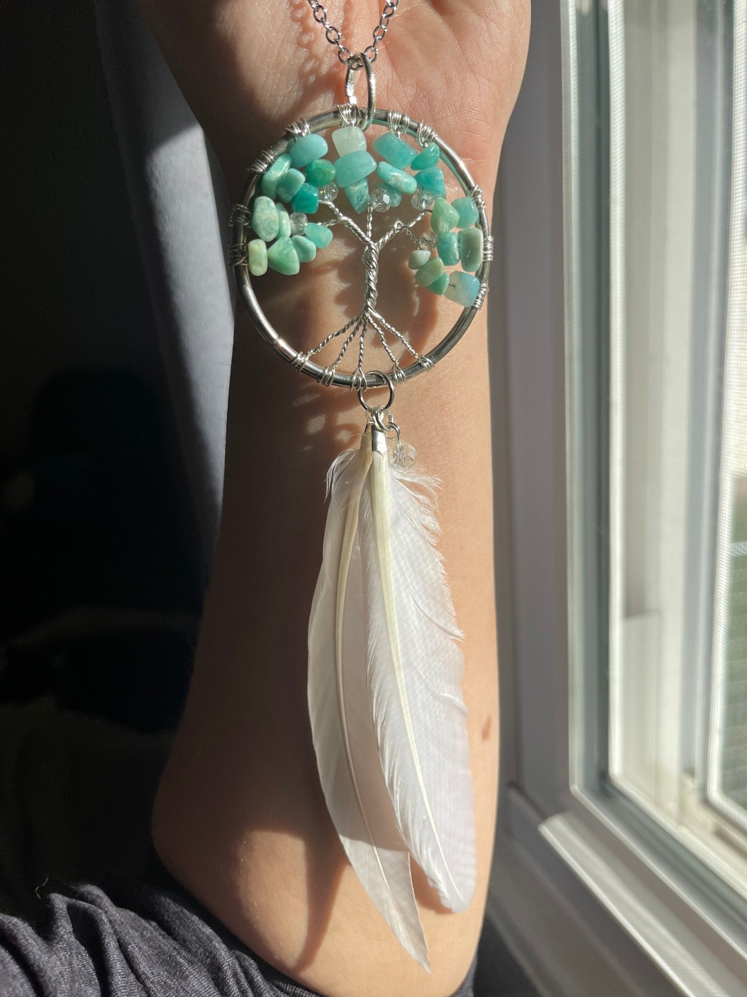Amazonite Crystal Tree of Life Suncatcher - Etsy