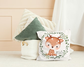 High-quality decorative children's pillow for boys / personalizable / deer