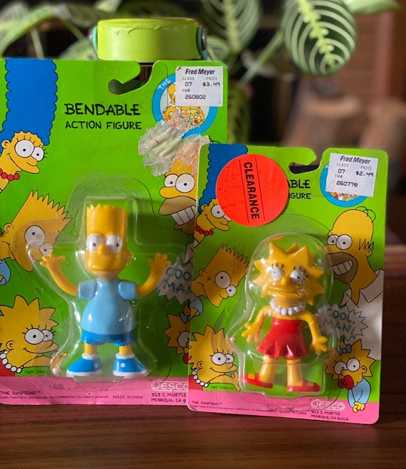 The Simpsons Bendable Figures 90年代 🔥Vintage 1990 The Simpsons Bendable Figures NEAR Complete