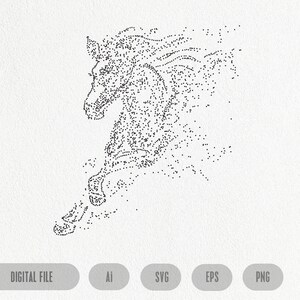 Running Dotted Horse Frame SVG Design   | Instant Download Illustrator file, svg, eps, png, digital download