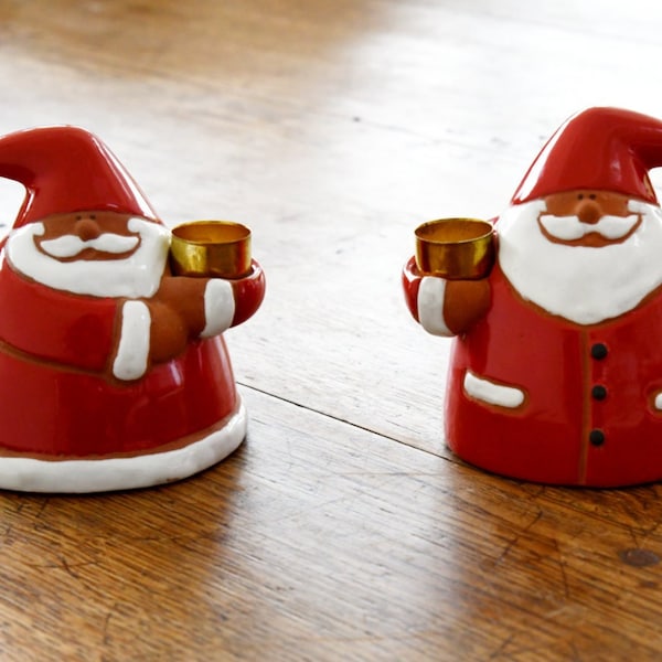 Beautiful candle holder made of ceramic, for Advent and Christmas, Santa Claus, X-mas, Christmas, candle holder, Santa Claus