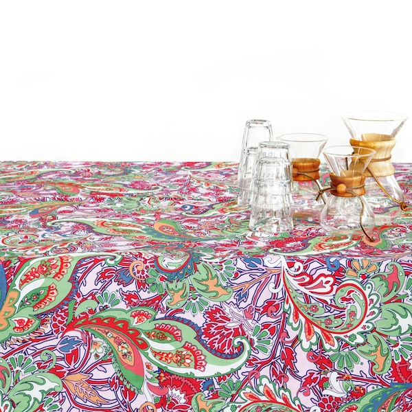 beautiful colorful tablecloath colorfull paisley print