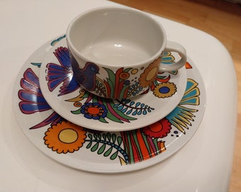 Villeroy & Boch Acapulco lugar servicio de café taza de café platillo pastel número de plato para elegir entre regalo de Navidad vintage de los años 70