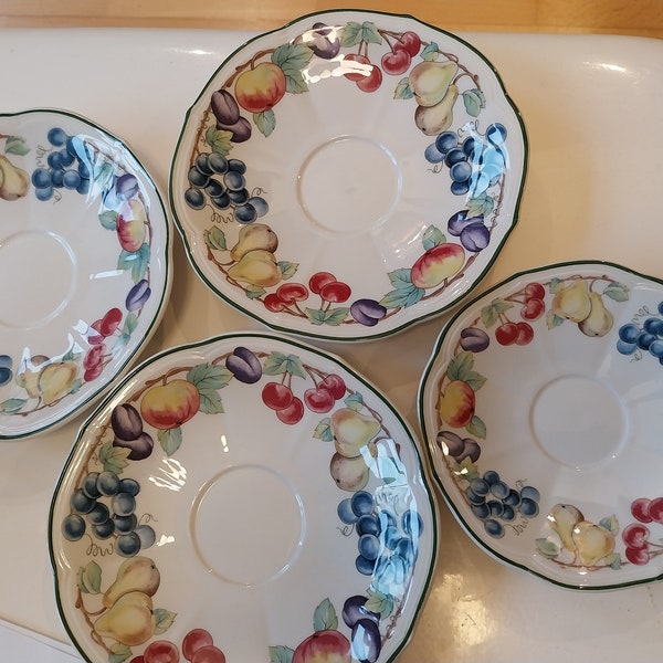 Villeroy & Boch Set 4 Untertassen/ kleine Teller Melina vintage Weihnachtsgeschenk Untertasse