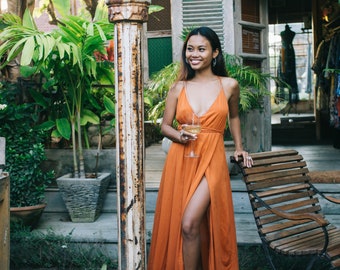 orange summer dresses