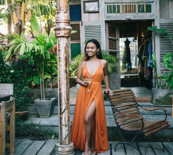 bohemian flowy maxi dress