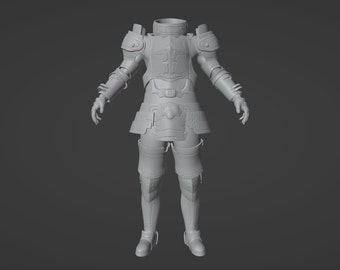 Final Fantasy XIV Heavy Wolfram Armor set 3D Model for printing