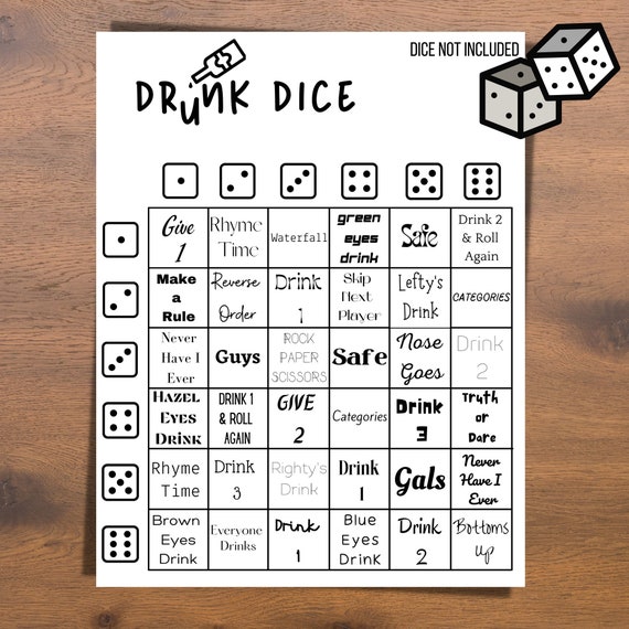 Drunk Dice Drinking Game Great for Pre-games Parties -  Canada