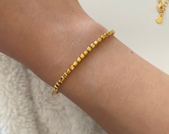 Minimalistic Gold Bracelet | Gold Vermeil Beaded Bracelet | Chic Gold Bracelet | Simple Gold Bracelet | Gift for Her