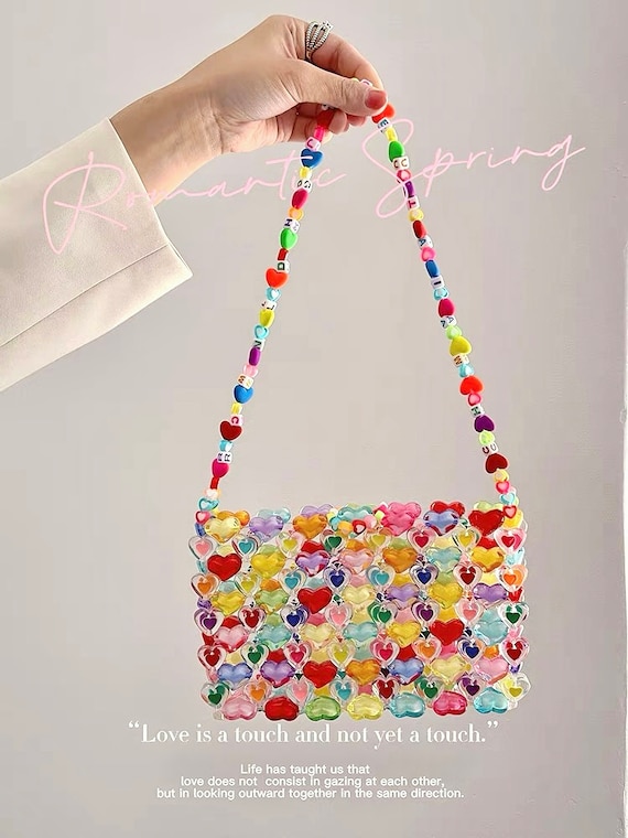 Hearts Beaded Crossbody Bag Hearts Beaded Crossbody Bag