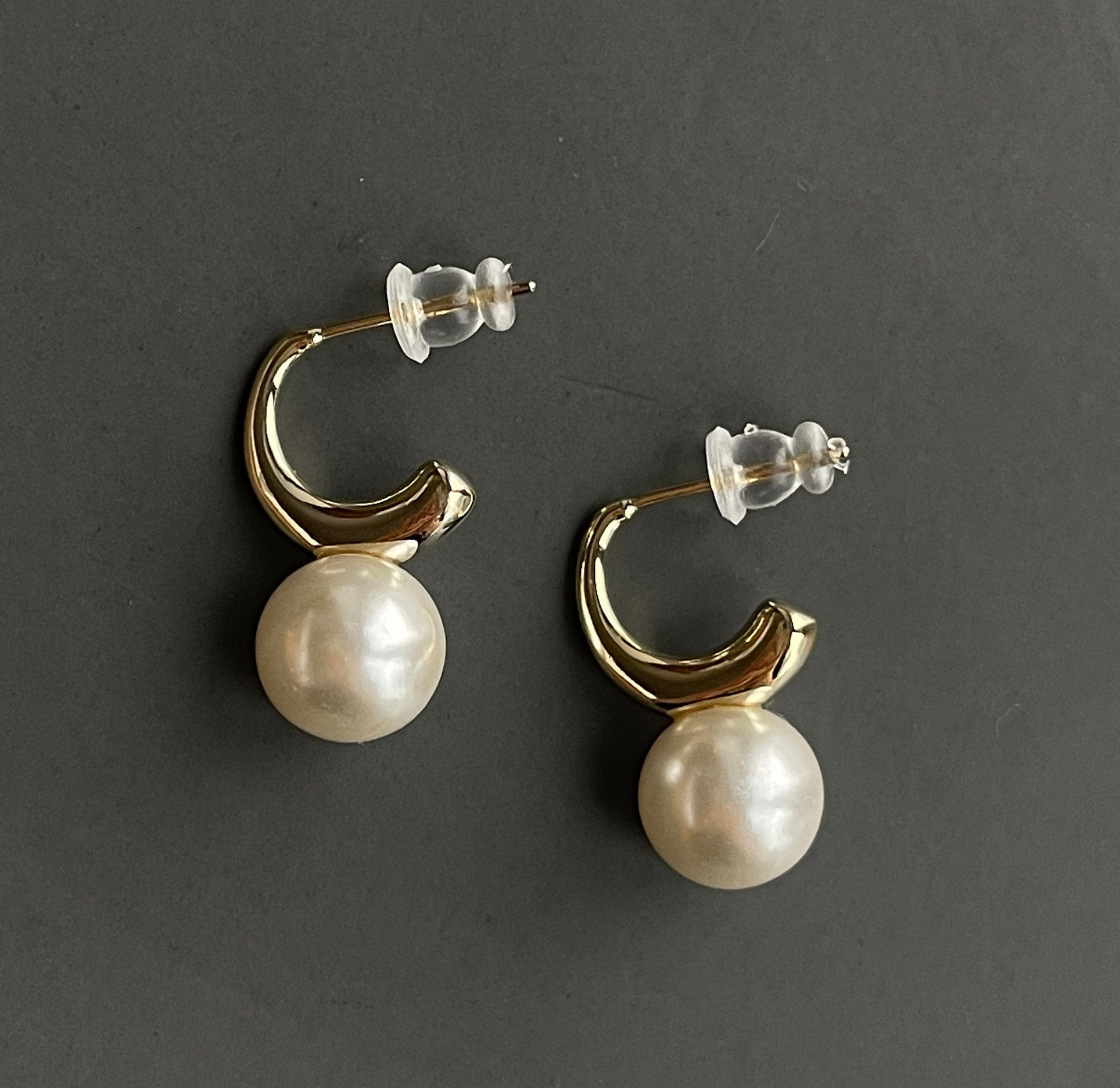 Elegant Pearl Hoop Earrings: Simple Bridal Jewelry Gift