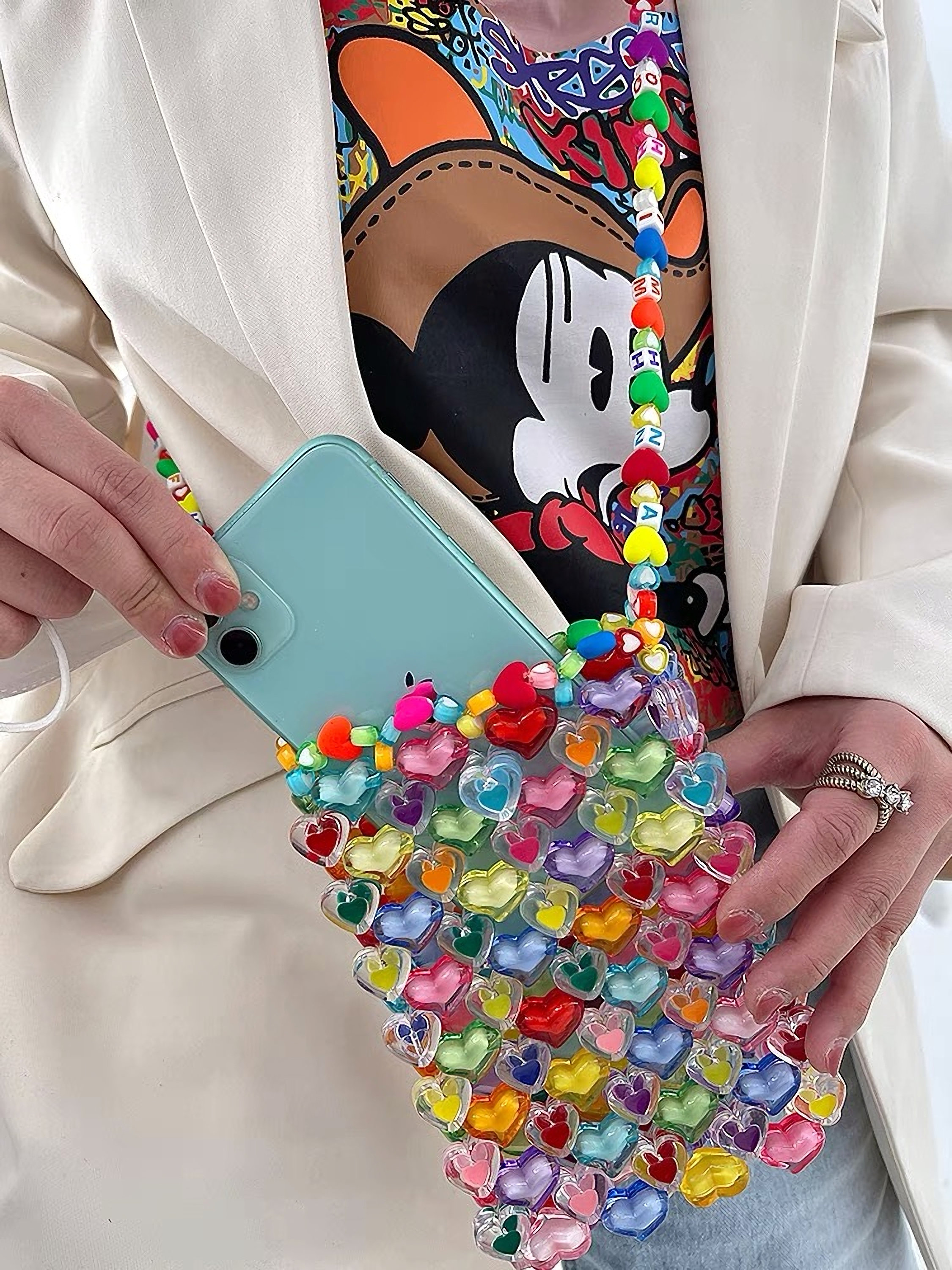 ブルー　HUMAN MADE HEART BEADED BAG HUMAN MADE Heart Beaded Bag 