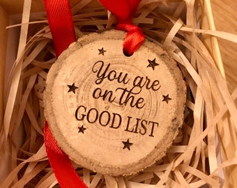 Good List Christmas Wooden Medal - Engraved - Christmas Gift - Stocking Filler - Christmas Eve Box - Sustainable - Handmade