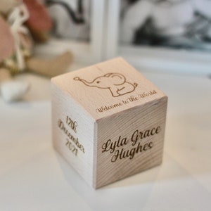 Personalised Baby Block, New baby gift, Wooden block with birth details, Baby Name keepsake image 3