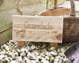 Grandad’s Veg Patch Garden Sign - Personalised garden sign - Daddy’s Garden - Granny's Garden Sign - Mums Vegetables - Allotment Sign