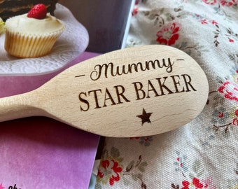 Personalised premium wooden spoon 30cm - Bake Gift - Best Mummy - Star Baker - Bake Off - Mother’s Day