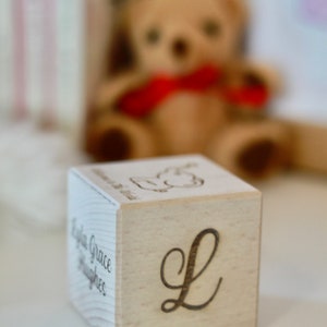 Personalised Baby Block, New baby gift, Wooden block with birth details, Baby Name keepsake image 4
