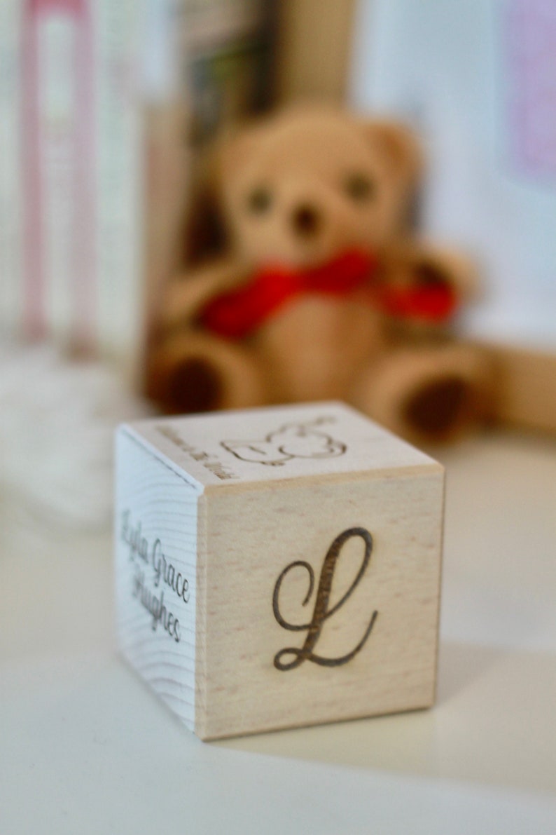 Personalised Baby Block, New baby gift, Wooden block with birth details, Baby Name keepsake image 4