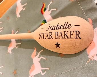 Personalised engraved premium wooden spoon - 30cm - Bake Gift - Star Baker  - Mummy's Helper - Easter gift