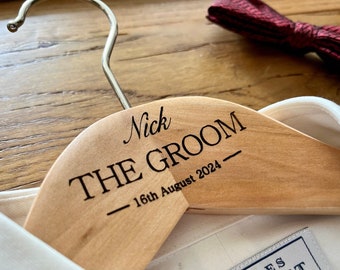Personalised Wedding Hanger - Grooms Suit Hanger - Page Boy - Engraved - Coat Hanger - Ushers - Best Man - Special Occasion - FSC