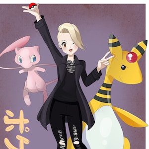 Portrait personnalisé d’entraîneur Pokémon / Fan Art Pokémon