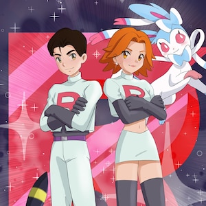Pokemon Team Rocket Art personnalisé / Cadeau Pokémon personnalisé