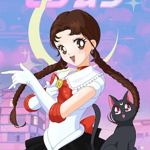 Personalized Sailor Moon Portrait / Custom Sailor Moon Art