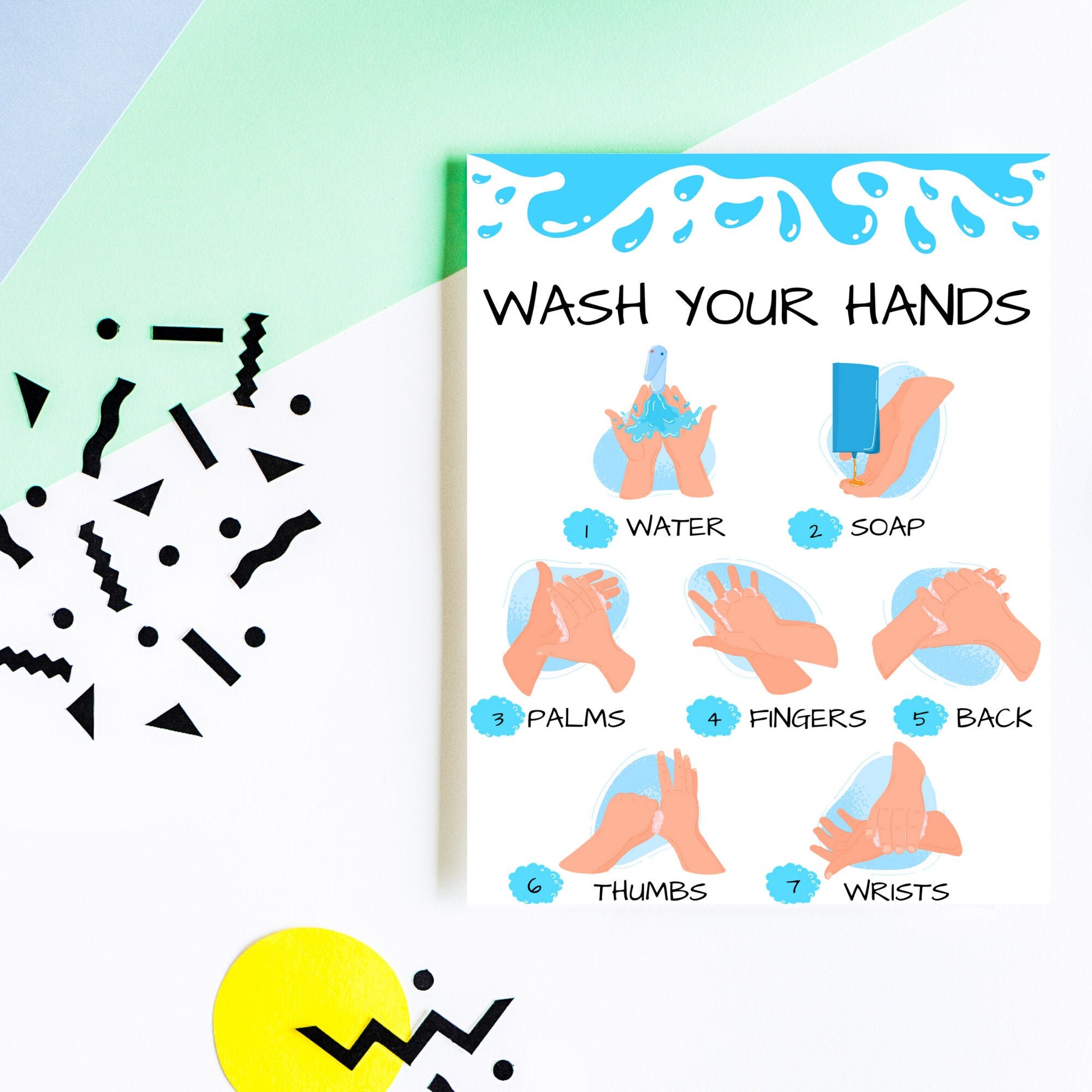Hand Hygiene Digital Printable Wash Your Hands Instructions Etsy España