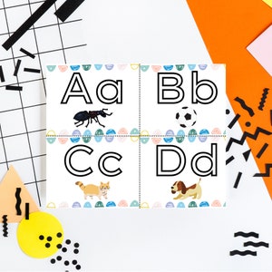 Preschool Alphabet Flash Cards Digital Printable for Kids | ABC Printable Flash Cards | Montessori Homeschool Alphabet Cards