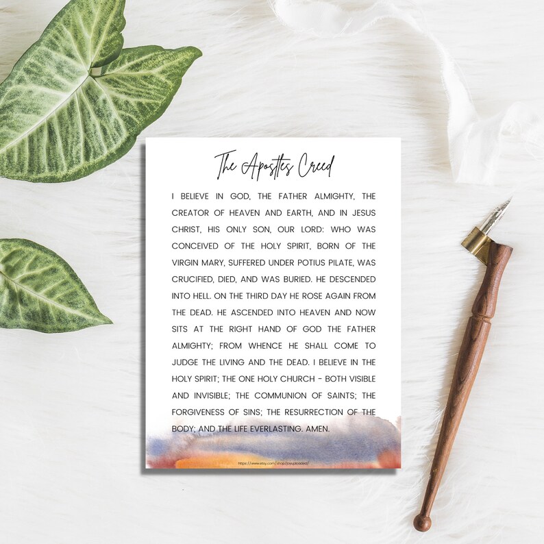 Apostles Creed Printable | 8.5x11 Digital Bible Printable - Etsy