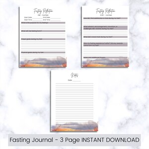 Fasting Journal Printable | 8.5x11 Printable Fasting Tracker and Reflection