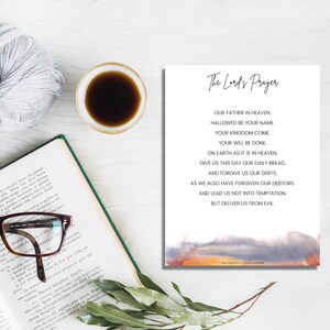 The Lords Prayer Printable | 8.5x11 Digital Bible Verse Printable