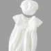 Dressy Daisy Baby Boy Baptism Outfit - 2-Piece White Romper & Beret Set, Size 9-12 Months