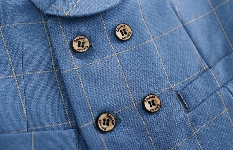 Baby Boy Wedding Outfit 4 Pieces Blue Vest Shorts Shirt and Etsy UK