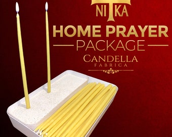 Home Prayer Package / Worship candles / Church Candles / Ritual candles / Candle Holder / Candle Sand Pit / Orthodox Church Candles