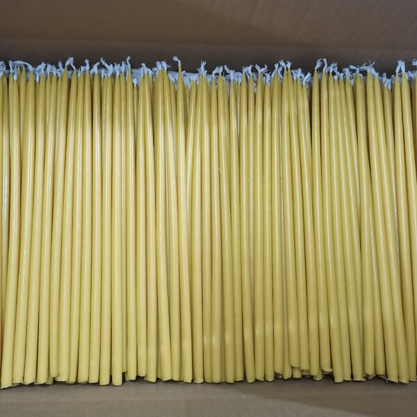 BEESWAX Taper Candles 25cm x 8mm | 150 - 6,000+ Candles BULK | Australian Stock | Pure Beeswax Orthodox Church Prayer Candles Wholesale Aus