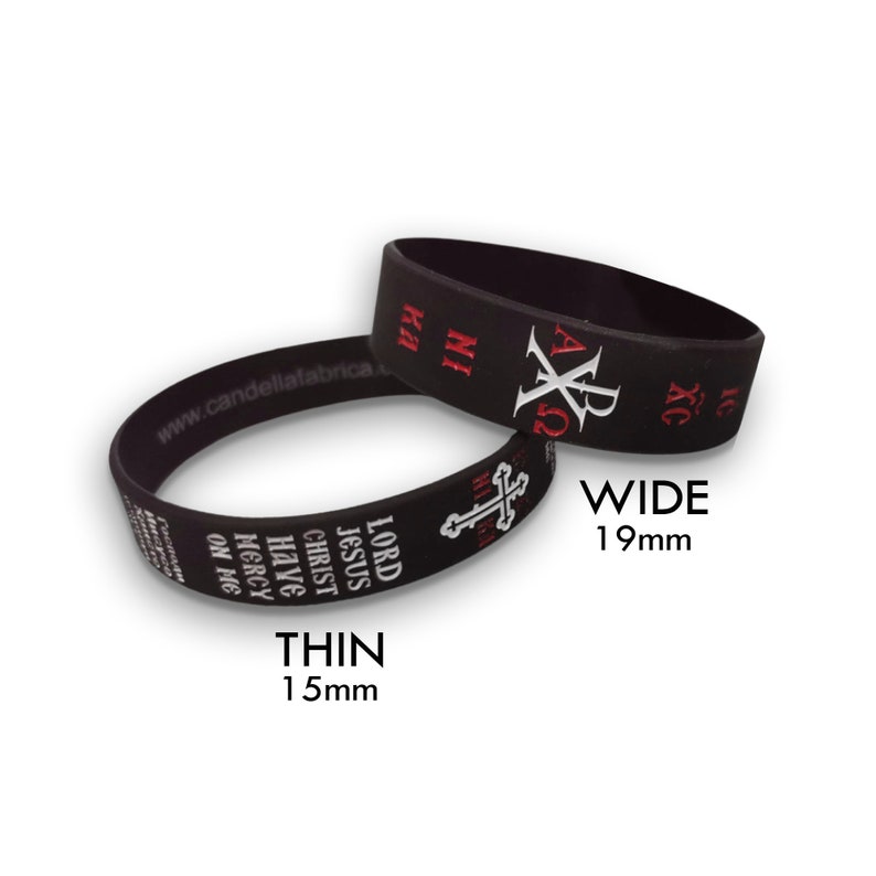 Prayer Wristband Features enamel filled “engraved” Orthodox ICXCNIKA Cross Jesus Fish, The Christ Christogram & Jesus Prayer "Lord Jesus Christ Have Mercy On Me" in English, Greek & Russian.