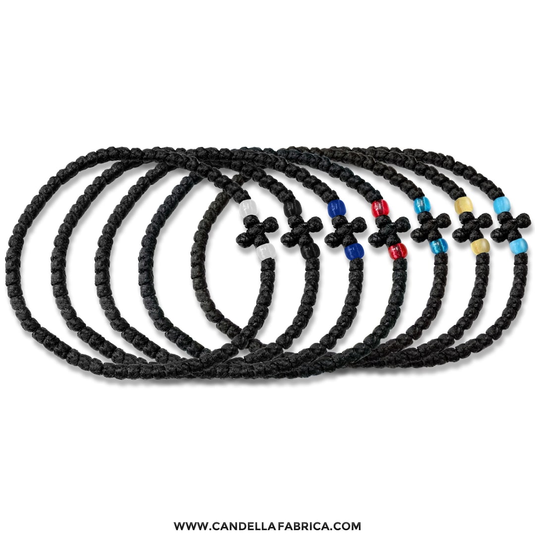 Blessed Komboskini Handmade in Greece Orthodox Thin Black Prayer Rope ...