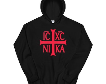 Orthodox RED ICXCNIKA CROSS Hoodie 5050 | Unisex