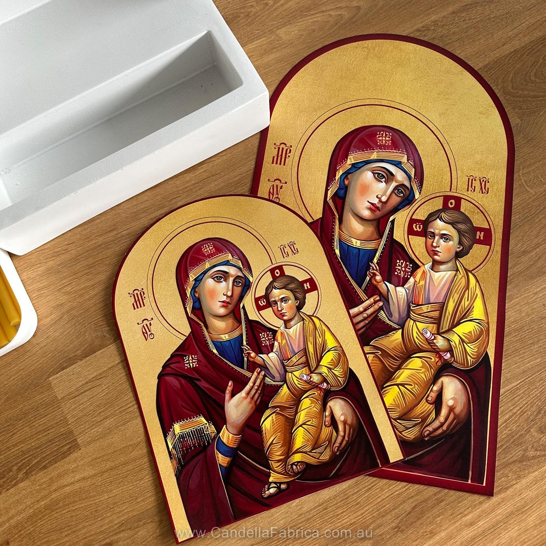 Religious Icon Card Orthodox Icon Print for Prayer Altar, Resin Iconostasis Card (210GSM ...