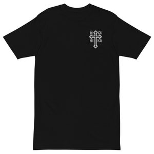 EMBROIDERED Orthodox Cross ICXCNIKA: Men’s premium heavyweight tee