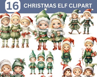 15+ Elf Christmas Clipart bundle, Christmas Clipart, Holiday Elf Clipart, North Pole Clipart, xmas clipart, commercial use, instant download