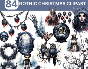 Goth Jul Clipart, Läskig Jul Clipart, Obehaglig Jul Clipart, Skelett Jul PNG, Mörk Jul Clipart, Spöklik Jul