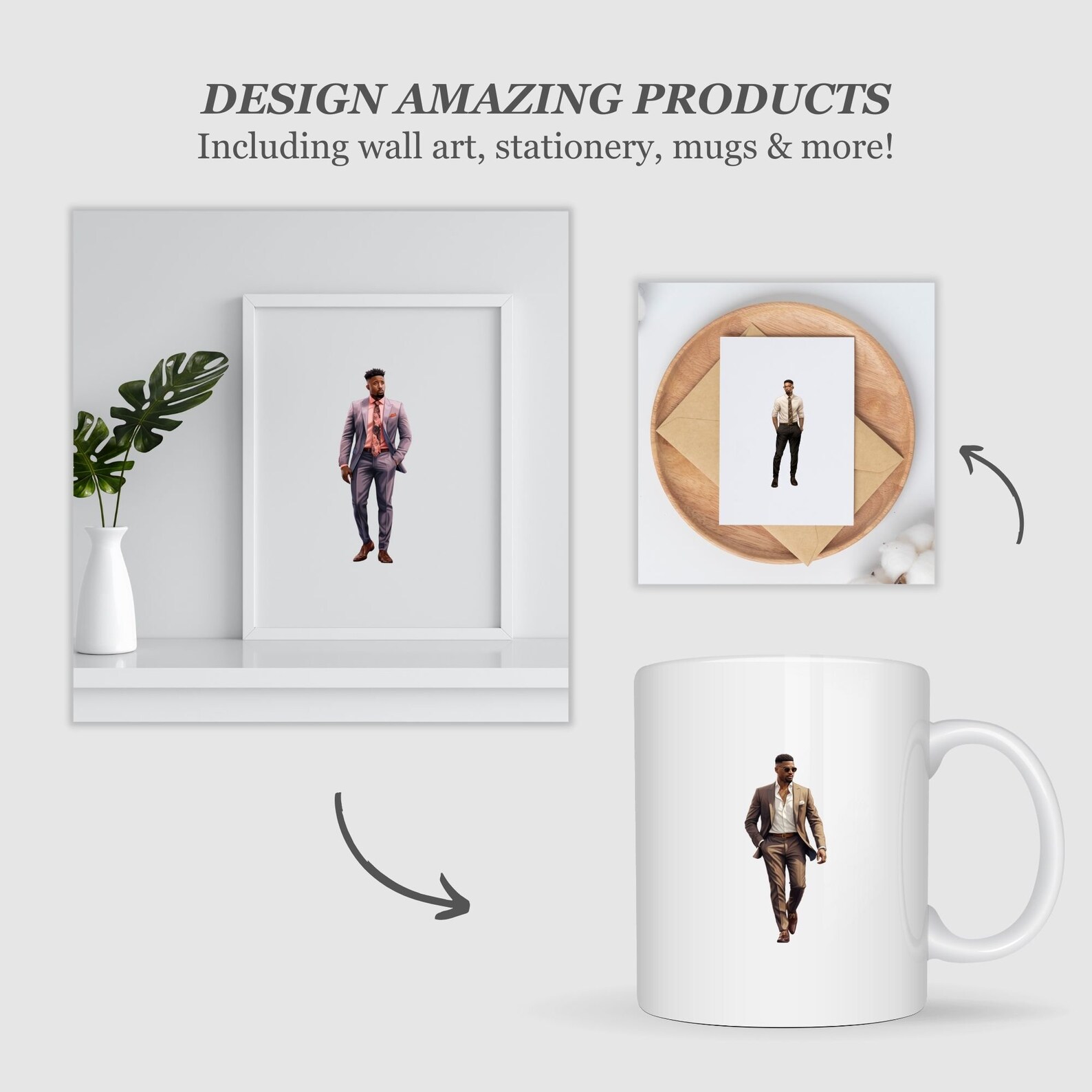 Black Fashion Clipart, Business Man Clipart, Black Man Clipart Bundle ...